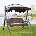 Hot selling metal rattan swing chair 3-seater for adults with canopy garden furniture